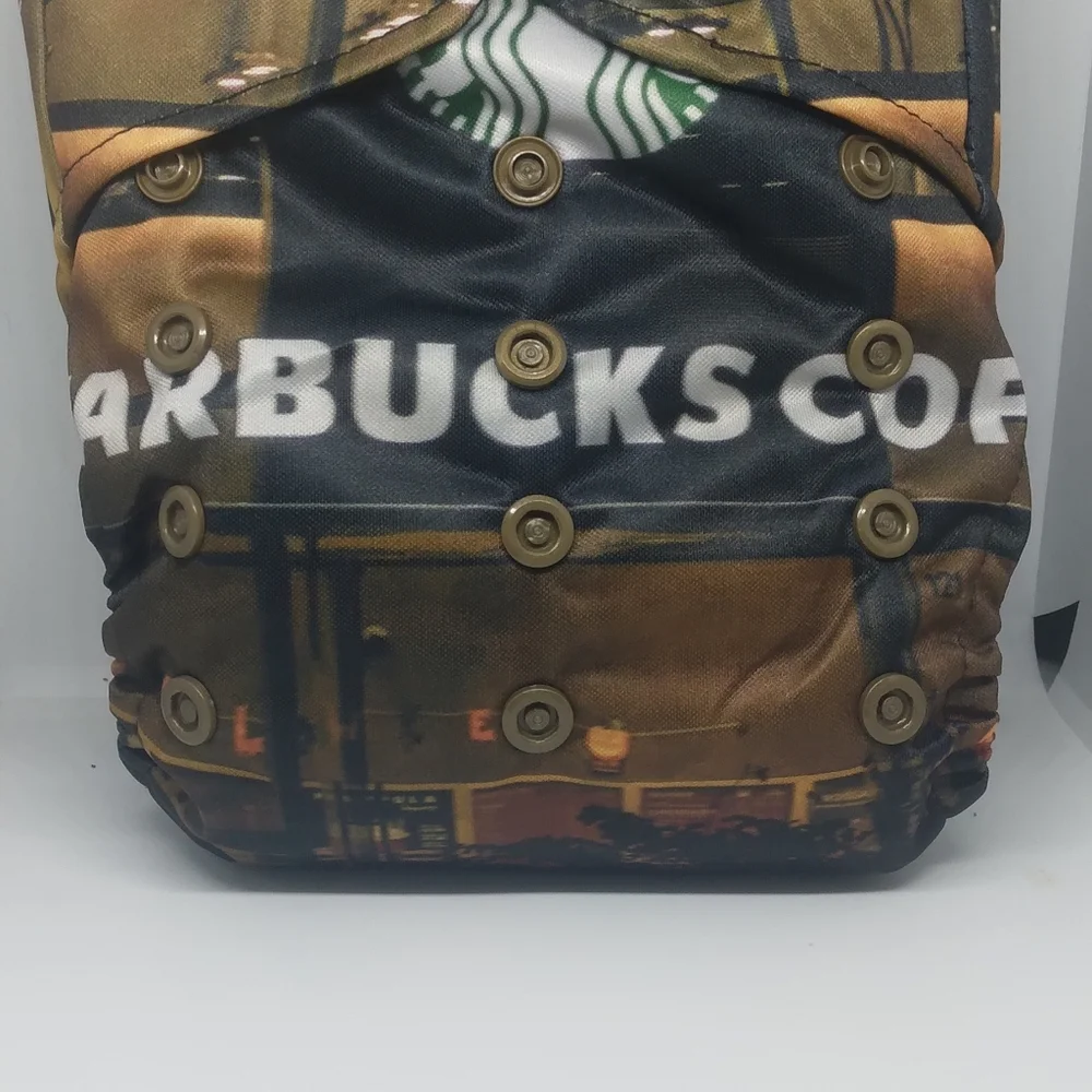 Starbucks Reusable Cloth Pocket Diapers Adjustable Snaps